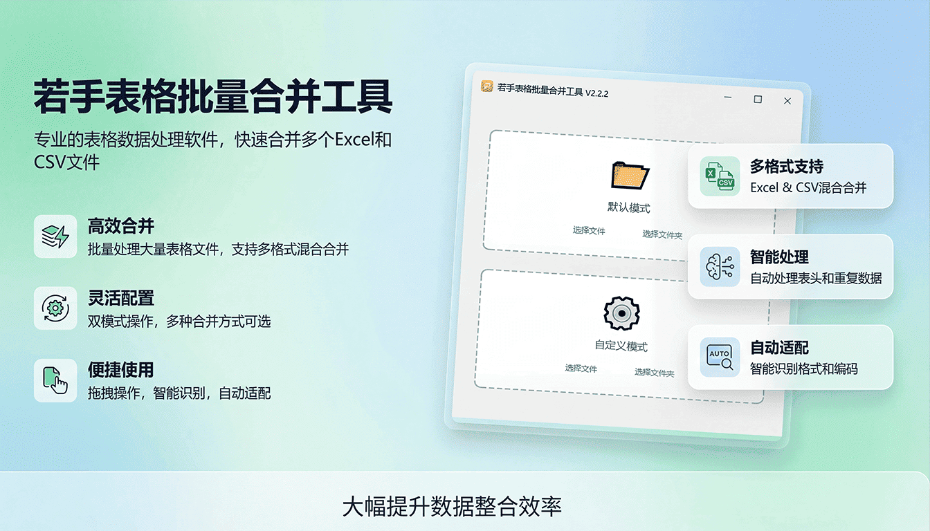 若手表格批量合并软件截图