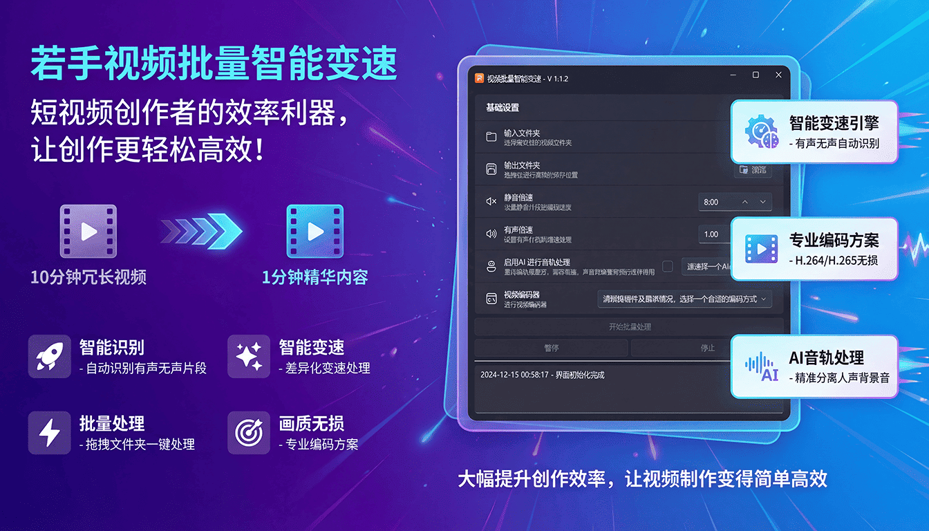 视频批量智能变速展示图